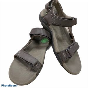 Teva Sandals Mens Dark Grey Leather Sz 9